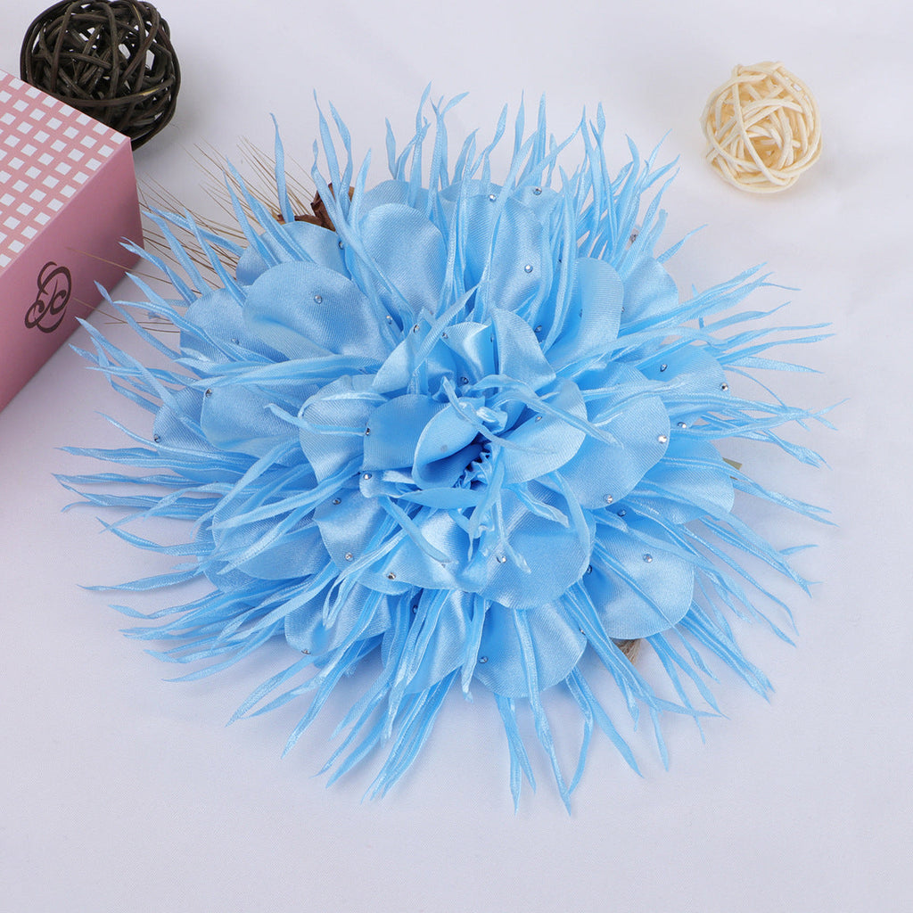 Spike Petal Pom Fabric Flower with Beads - Product Detail Photo 4