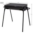 Barbacoa Portátil De Acero 91x33x71 Cm - Aktive. Negro