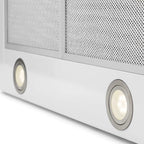 Klarstein Montblanc - Campana extractora 60 cm de pared cocina, 3 niveles, Extracción hasta 610 m³/h, Potencia 165W, Juego montaje incluido, Extractor con salida de aire, Filtro aluminio, LED, Blanco