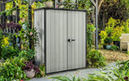 Keter High Store Plus- Cobertizo de jardín Exterior, 1400L, Color Gris, tecnología Duotech Paredes aptas para Pintar, 170.4 x 140 x 73.6 cm