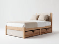 Camas individuales de madera 200x100x100 cm beige-madera natural con 2 cajones diseño moderno para dormitorio
