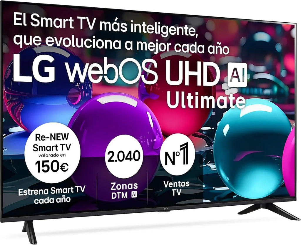 LG 43UA73006LA - TV 43", UHD 4K, WebOS 25, Ultimate IA, HDR10 Pro, Super Upscaling, Dolby Digital Plus, Google Assistant, Black