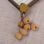 Fabric Berry Cluster with Leaf Accent - Wine Red 13CM