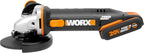WORX | Amoladora 125mm 20V | PowerShare | WX803 | Incluye 2 baterías 2Ah y 4Ah | Bloqueo del husillo | interruptor lateral | Sistema de ajuste rápido sin herramientas | Mango auxiliar