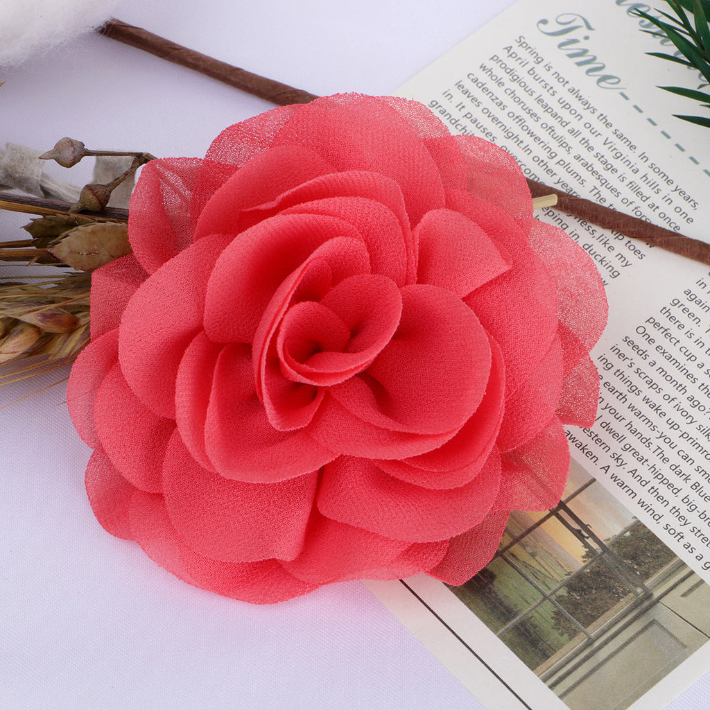 Chiffon Multi Layer Rose Fabric Flower Applique - Product Detail Photo 2
