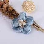 Pearl Center Satin Fabric Flower Applique - Product Detail Photo 4