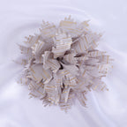 Metallic Striped Ruffled Fabric Flower Applique - Black 11CM