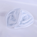 Satin Rolled Rosette Fabric Flower Applique - Watermelon Red 9cm