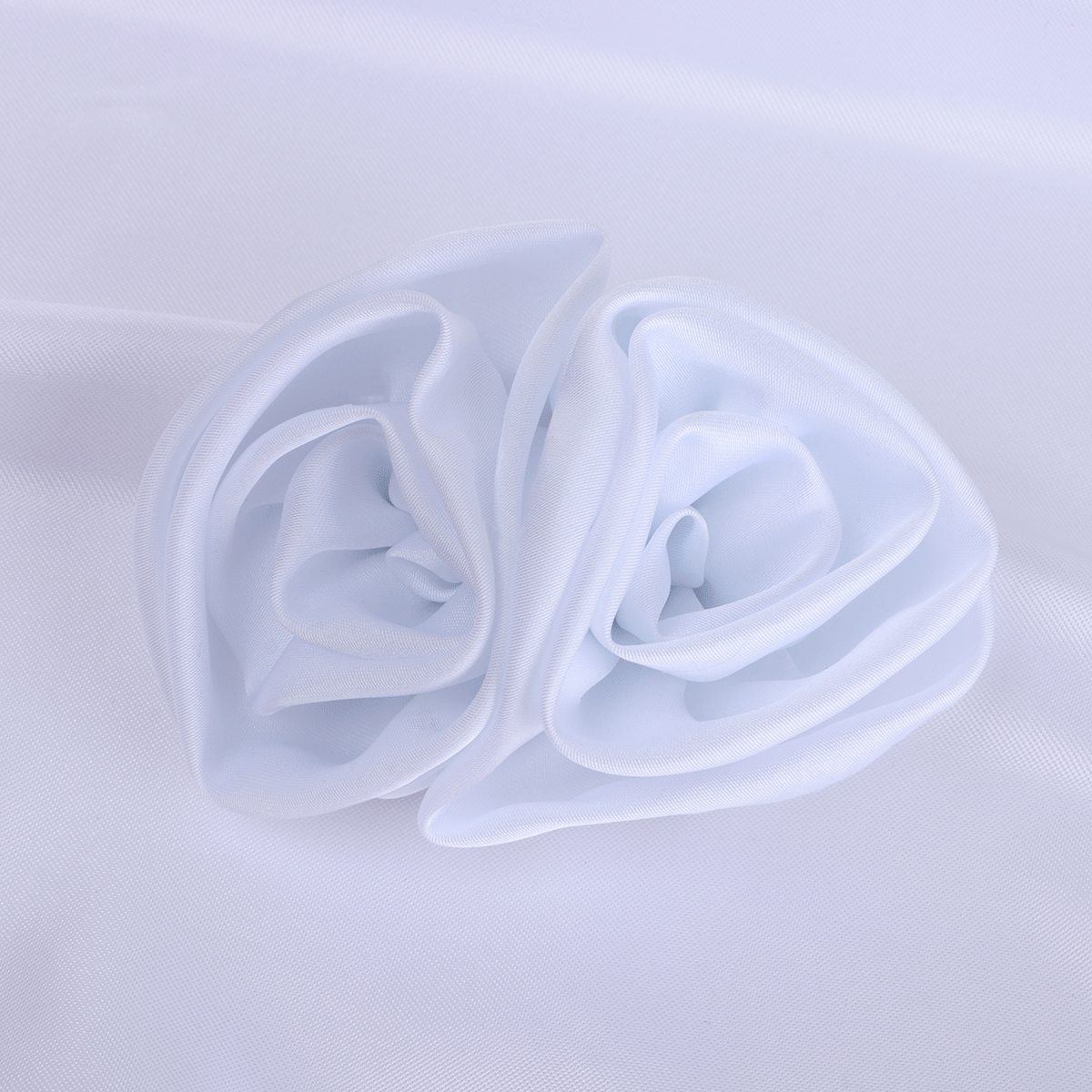 Satin Rolled Rosette Fabric Flower Applique - Watermelon Red 9cm