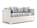 Sofás cama madera 200x90x90 cm blanco con cajones almacenamiento estilo clásico