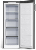 CHiQ Congelador Vertical No frost 166L,FSD166NE4E, Cajones XL, Control de Temperatura Electrónico, Puertas Reversibles, Silencioso, Ice Box, Color Inox Negro, Clase Energética E