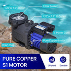 2025 PSP066-LV Bomba de piscina de 3/4 HP de velocidad única