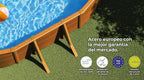 Piscina de Acero Elevada,Ovalada con Aspecto Madera. Piscinas Desmontables para Jardín. 730 x 375 x 120 cm - Piscina Gre KIT730W Pacific.