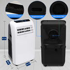 SereneLife Mini Klimaanlage mobil, 3-in-1 mobiles Klimagerät mit Abluftschlauch – Luftkühler, Luftentfeuchter & Ventilator, Air conditioner – 9.000 BTU, 1,5L Feuchtigkeit/Stunde, kühlt Räume bis 42 m2