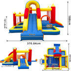 Castillo hinchable con soplador, paraíso Infantil con tobogán, para interiores, tamaño XXL, red de seguridad, certificado EN71, apto para 3-8 años