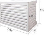 Qventi Abdeckung für Klimaanlage - Anthrazit/Grau - Aluminium - Schutzgitter - Verkleidung - Einfache Montage - Größe S - Außenmaße (LxBxH): 100 x 50 x 75 cm
