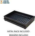 MOVELAR - Barbacoa de Obra Prefabricada de Leña y Carbón Modelo Liz XL (Gris, Naranja - 76 x 58 x 210 cm) REF: 3412/4 - Cocina de Exterior Compacta para Jardín, Terraza o Patio