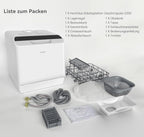 Hermitlux Mini Geschirrspüler, Spülmaschine für 4 Bestecksätze, 5 Liter Wassertank, 6 Programme Mini Tischgeschirrspüler, Perfekt für Wohnungen, Schlafsäle, Camping, Weiß
