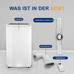 SereneLife Mini Klimaanlage mobil, 3-in-1 mobiles Klimagerät mit Abluftschlauch – Luftkühler, Luftentfeuchter & Ventilator, Air conditioner – 9.000 BTU, 1,5L Feuchtigkeit/Stunde, kühlt Räume bis 42 m2