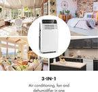 Klarstein Mobile Klimaanlage mit Abluftschlauch, 4-in-1 Klimagerät mit Ventilator, Luftentfeuchter & Nachtmodus, Kleine & Portable Klimaanlage für Wohnung & Büro, Niedriger Verbrauch, 9000 BTU