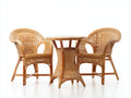 Conjunto de muebles de jardín de ratán 60x60x80 cm - mesa y 2 sillones - color marrón - estilo natural