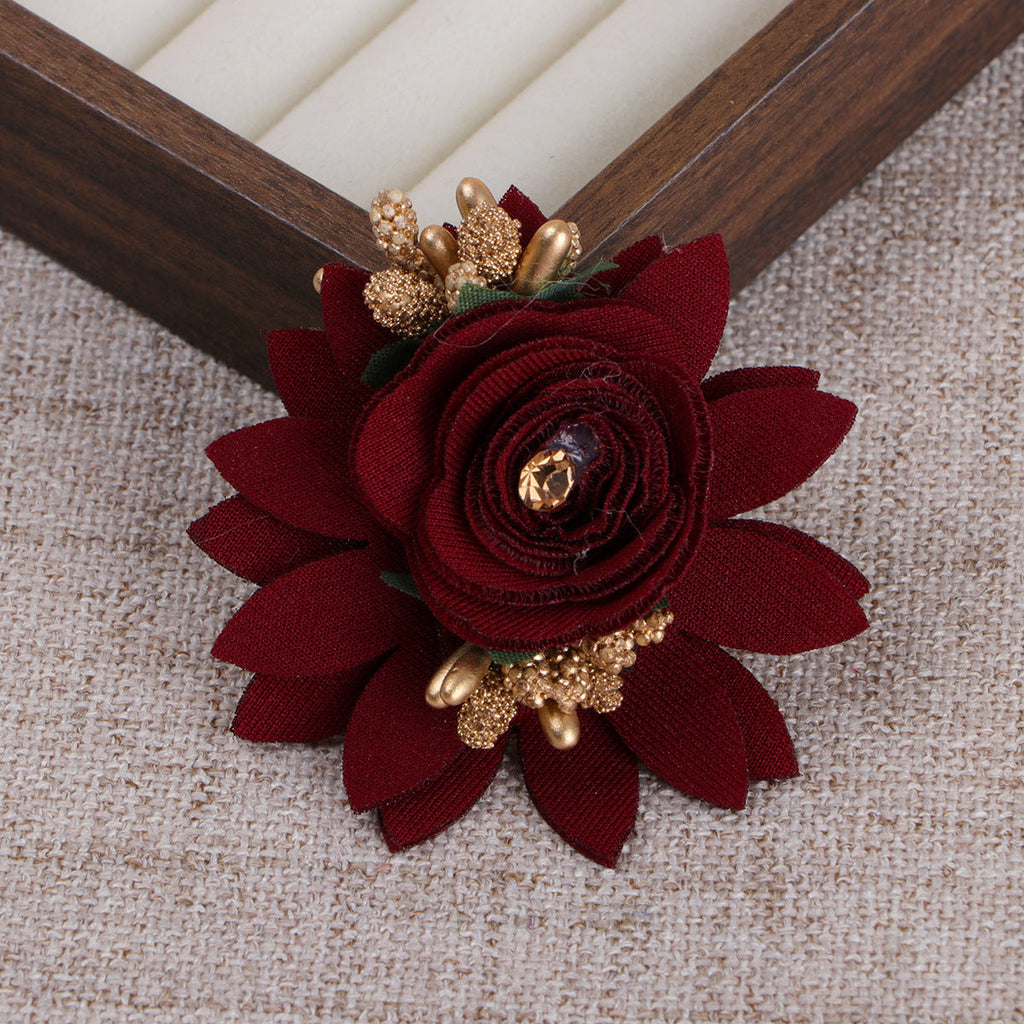 Layered Lotus Fabric Flower with Stamen Accent - Product Detail Photo 2