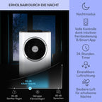 Klarstein Mobile Klimaanlage mit Abluftschlauch, 5-in-1 Klimagerät, Ventilator, Luftentfeuchter, Luftreiniger & Nachtmodus, App-Steuerung, Kleine & Portable für Wohnung & Büro, 12000 BTU