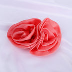 Satin Rolled Rosette Fabric Flower Applique - Product Detail Photo 2