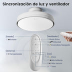 Silencioso Sin Aspas Ventilador de Techo con Luz Regulable 60W 30W Motor DC 30W Luz CCT 3000-5700K LED Lampara Ventilador Techo y Mando 6Velocidades Temporizador Memoria Apto para Salón Dormitorio
