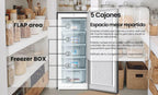 INFINITON Congelador Vertical CV-140L25XEQ, 145 Litros, E, Función Fast Freezing, Congelador 4****, cajón Flap, Tirador integrado, Puerta reversible, Inox