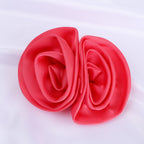 Satin Rolled Rosette Fabric Flower Applique - Gray 9cm