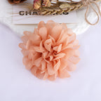 Layered Chiffon Pom Fabric Flower Applique - Black 10CM