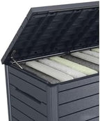 Keter Caja de cojín XXL Ontario, Grafito, 870 l de Capacidad, Dimensiones Exteriores: 147 x 83 x 86 cm, Caja de Almacenamiento Impermeable, para Exteriores