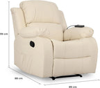 Don Descanso - Sillón Masaje Relax Calor Trevi Negro Reclinable 160º con 8 Motores Silenciosos, Calor Lumbar, Sist. Masaje 4 Zonas y Acabado en PU Anti-Cuarteo [Incluye Mando]. Ideal Gente Mayor