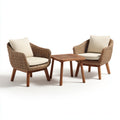 Conjunto de sofá de exterior ratán sintético 72x78x80 cm - marrón-beige - diseño moderno