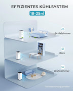 Mobile Klimaanlage 9000 BTU mit Abluftschlauch | 4-in-1 Mobiles Klimagerät | Leiser Betrieb