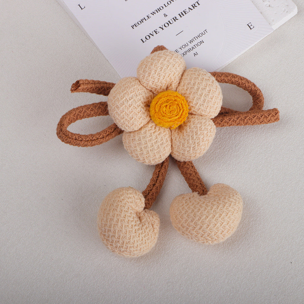 Woven Flower with Looped Stem Charm - Product Detail Photo 2