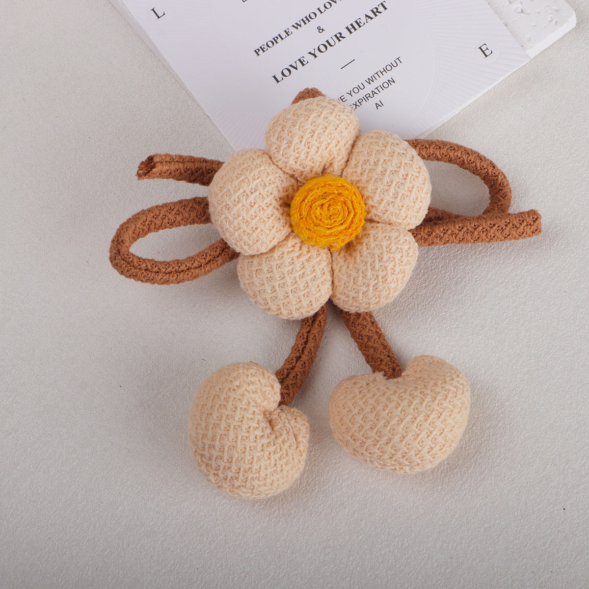 Woven Flower with Looped Stem Charm - Product Detail Photo 2