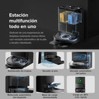 roborock Robot Aspirador QV 35A Set, 8000Pa de succión, Dos mopas giratorias elevables, cepillos antienredos, tecnología reactiva para Evitar obstáculos, navegación y mapeo,Negro