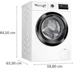 2025 Bosch WAN282K3, Serie 4, Lavadora de carga frontal, 8 kg, 1400 rpm, SpeedPerfect, máximo ahorro de energía y agua, función de añadir ropa, especialmente higiénica, AquaStop, IronAssist