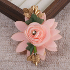 Layered Lotus Fabric Flower with Stamen Accent - Product Detail Photo 3