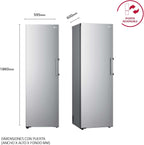 GFT41PZGSZ - Congelador No Frost Total, 1 Puerta, Compresor Smart Inverter, de 355 L y 186 cm, Congelador Vertical con Funcion de Congelacion Rapida, Color Inox