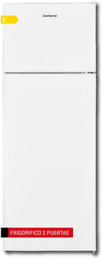 Corberó - Frigorífico 2 Puertas | CF2PV21324W | 57x54x145 | Capacidad 212L | Luz Interior, Crisper, Balcones Ajustables, Descongelación Manual, Estantes de Cristal, Huevera, Cubiteras | Blanco