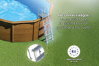 Gre KITPR353W Piscina de Acero Elevada, Redonda con Aspecto Madera, Piscinas Desmontables para Jardín, 350 x120 cm, Sicilia