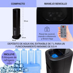 KLARSTEIN Polar Tower Smart Climatizador Evaporativo – 4 en 1: Ventilador, Humidificador & Purificador, Control App & Alexa, Depósito 7L, 3.306 m³/h, Modo Noche, Portátil con Ruedas, Negro