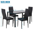 2025 Conjunto de comedor FDW, mesa de vidrio con sillas, para espacios pequeños, mesa de cocina y 4 sillas
