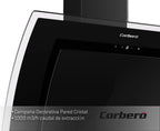 Corberó - Campana Decorativa | NYASA9000B | 90 cm | 3 Velocidades, Control Touch, Caudal 1000 m3/h | Cristal Negro