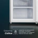 Svan Congelador vertical Inox SCV855500EX. Capacidad 85 Litros, Puerta Reversible, Bajo nivel Sonoro, Eficiencia Energética Clase E