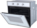 Corberó - Horno convección 70L | CCHM603W | 60x60x58 cm |Convencional con 4 Programas | Luz Interior | Limpieza Hidrólisis | Puerta Doble Cristal | 2100W | Blanco perfil Inox