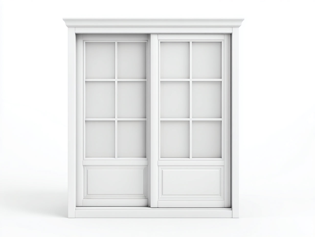 Armarios 150x60x200 cm madera MDF blanco puertas correderas diseño clásico 2 puertas